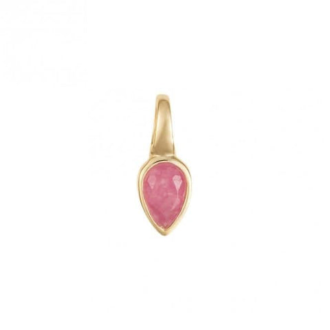 Pendentif en quartz rose plaqué or avec pierre de naissance P5220