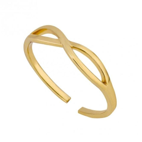 Bague d'orteil infini plaquée or R3852
