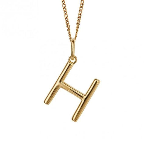 Pendentif lettre H plaqué or P5134