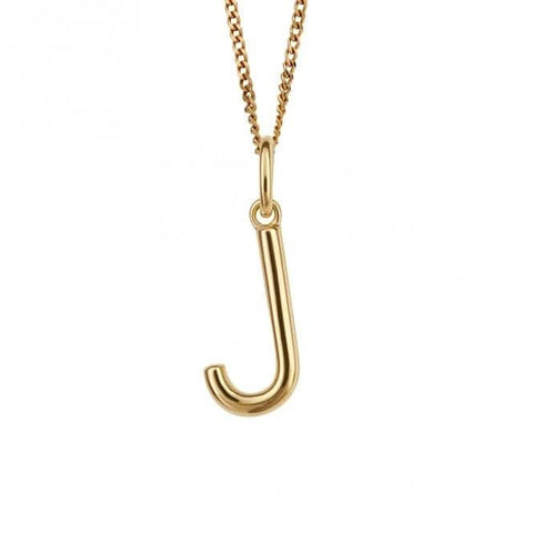 Pendentif lettre initiale J plaqué or P5136