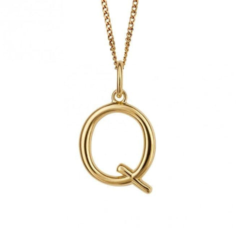 Pendentif lettre Q plaqué or P5143