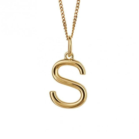 Pendentif lettre initiale S plaqué or P5145
