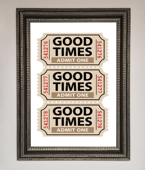 Good Times Beige Framed Wall Art
