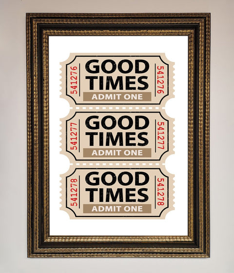 Good Times Beige Framed Wall Art