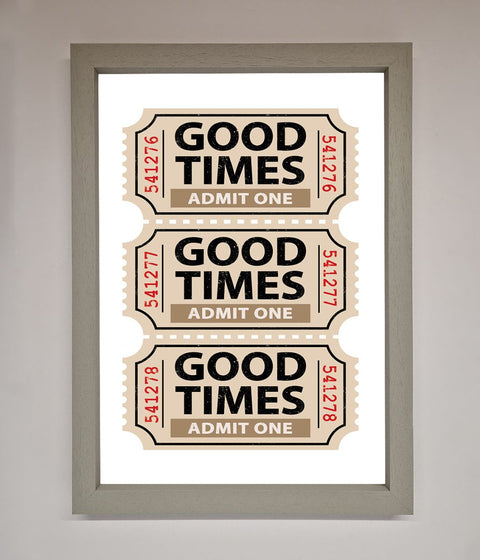 Good Times Beige Framed Wall Art