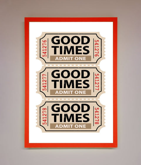 Good Times Beige Framed Wall Art