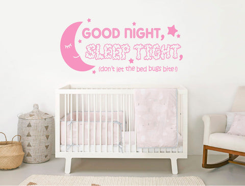 Good Night Sleep Tight Wall Sticker – Elegant Nursery Wall Quote