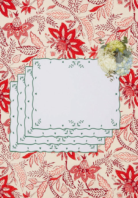 Green Blossom Rectangular Placemats - Set of 4