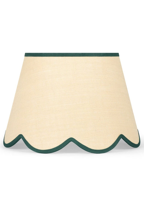 Green Petal Jute Scallop Lampshade
