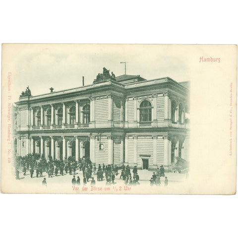 Hamburg, Germany –Hamburg Stock Exchange Postcard Early 20th Century