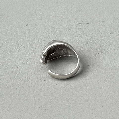 Cupped Hand Silver Ring