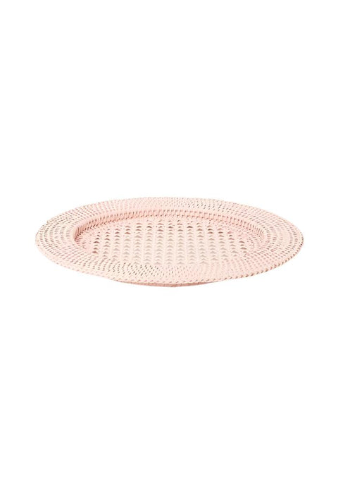 Harbour Island Round Rattan Charger Placemat Pink - Set of 4