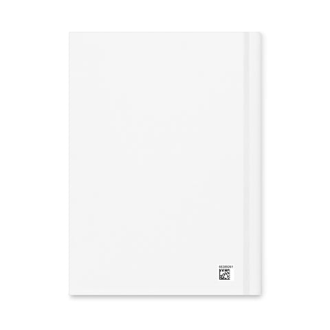 Red-Eyed Wolf matte hardcover journal with white cover and 150 lined pages