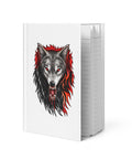 Red-Eyed Wolf matte hardcover journal with white cover and 150 lined pages