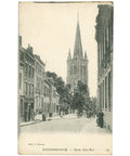 Hazebrouck, France – Saint - Éloi Church and Town Street View Postcard