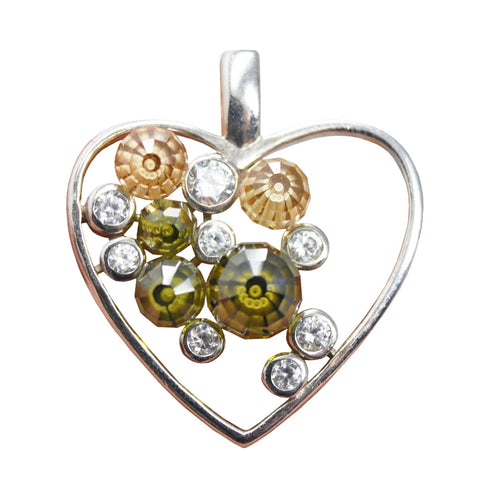 Heart Pendant Stylish Vintage Silver