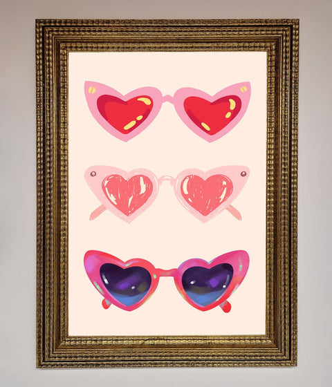 Heart Sunglasses Framed Poster