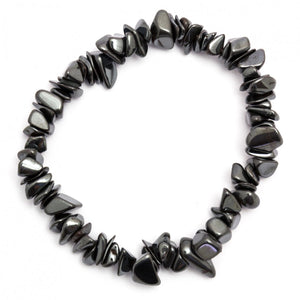 Hematite Chip Stone Bracelet – Grounding, Protection & Anxiety Relief Healing Crystal