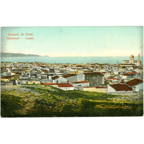 Heraklion, Crete – View of Candia – Postcard Mid - 20th Century