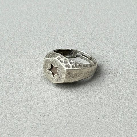 Signet Star Silver Ring