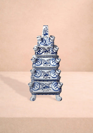 Delft Tulipiere Tall - Hand Painted Ceramic