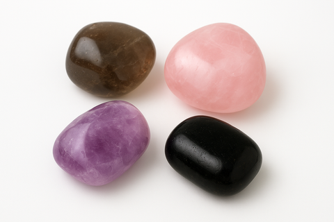 Home Protection Crystal Kit – Amethyst, Rose Quartz, Smoky Quartz & Black Tourmaline Set