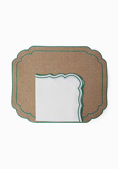 Hortensia Brown and Green Placemats - Set of 4