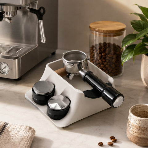 The Hub 3-in-1 Espresso Knock Box, Tamping Station & Tamper Holder