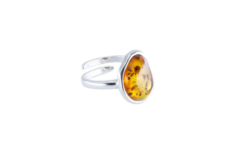 Bague réglable Solitaire en Ambre ÉLÉMENT
