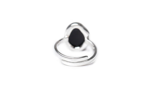 Bague Solitaire Réglable ELEMENT Ambre Vert