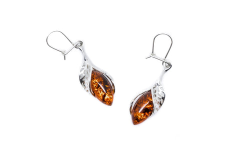 Elegante Cognac-Bernstein-Ohrringe