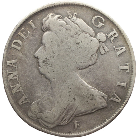 1707 E Half Crown Queen Anne Silver Coin British United Kingdom minted in Edinburgh, Scotland