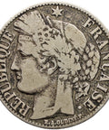 1881 A One Franc France Coin Silver Paris Mint