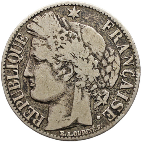 1881 A One Franc France Coin Silver Paris Mint