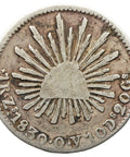 1830 Zs OV One Real Mexico Coin Silver Mint Zacatecas City