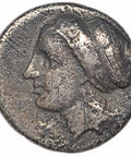 350 - 300 BC. Corinth Drachm Ancient Greek Corinthia Coin Silver Pegasos, Aphrodite