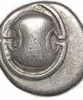 425-375 B.C. Thebes Boeotia Hemidrachm Ancient Greece Coin Silver Boeotian shield, Kantharos