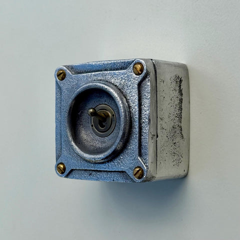 Single Gang Solid Metal Toggle Light Switch | 2 Way 10 Amp Industrial Conduit Switch