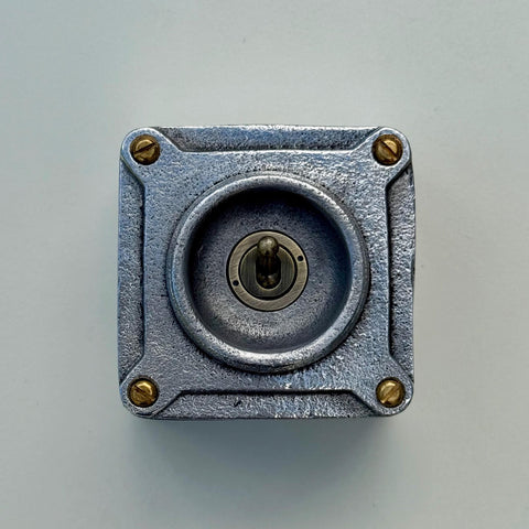 Single Gang Solid Metal Toggle Light Switch | 2 Way 10 Amp Industrial Conduit Switch