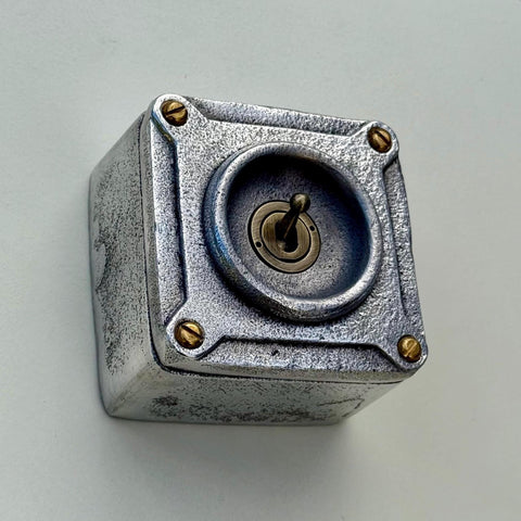 Single Gang Solid Metal Toggle Light Switch | 2 Way 10 Amp Industrial Conduit Switch
