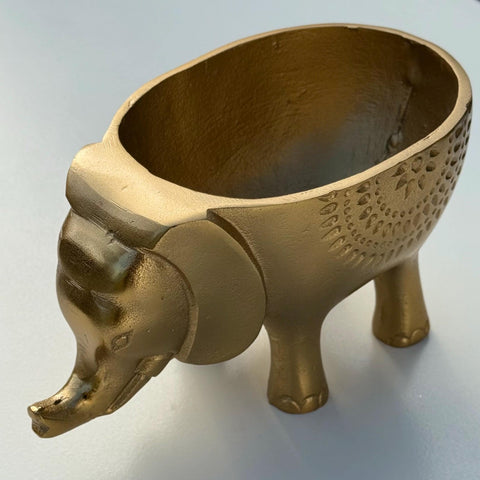 Elephant Planter Solid Cast Brass Metal Plant Pot for Succulents & Plants