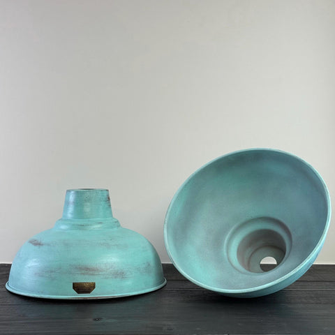 Salthouse XL - Copper Verdigris Patina Industrial Lampshade Pendant Light - 14.5 Inch