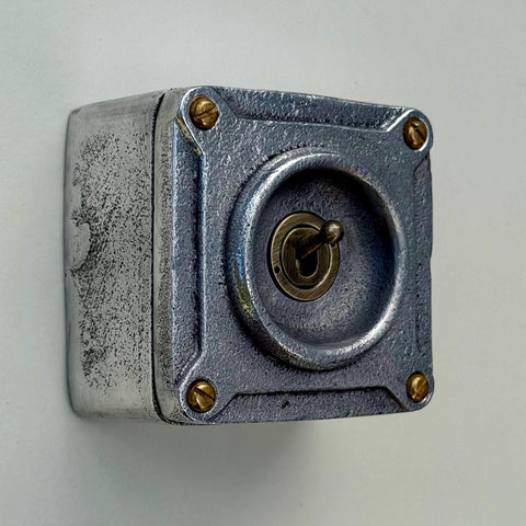 Single Gang Solid Metal Toggle Light Switch | 2 Way 10 Amp Industrial Conduit Switch