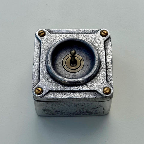 Single Gang Solid Metal Toggle Light Switch | 2 Way 10 Amp Industrial Conduit Switch