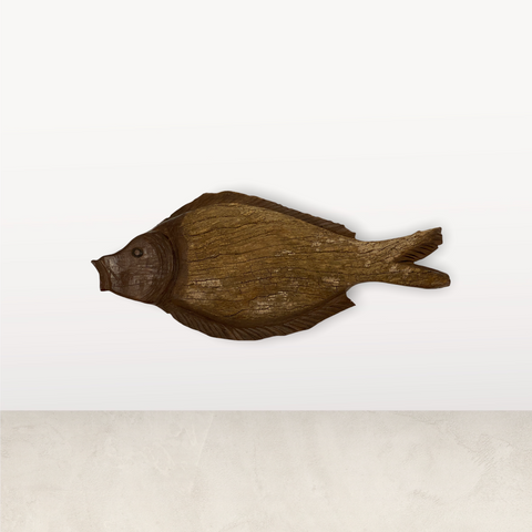 Handgeschnitzter Fisch aus Treibholz - (M1.2)