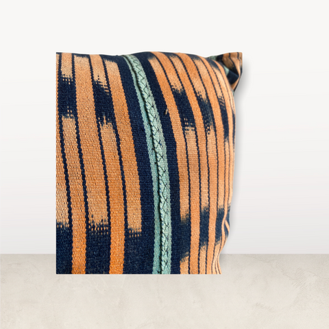 Indigo/Baule Stoffkissen 50x50cm