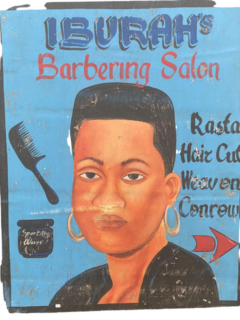Vintage African Barber Shop Signs