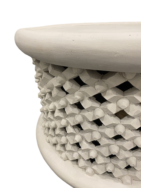 Bamileke Stool/table - White (126.1)