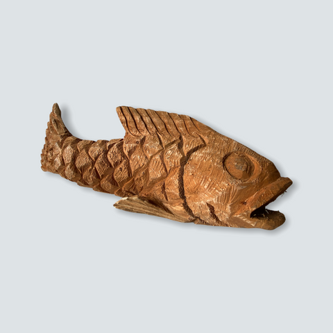 Mosambik, handgeschnitzte Fischskulptur - S (01)