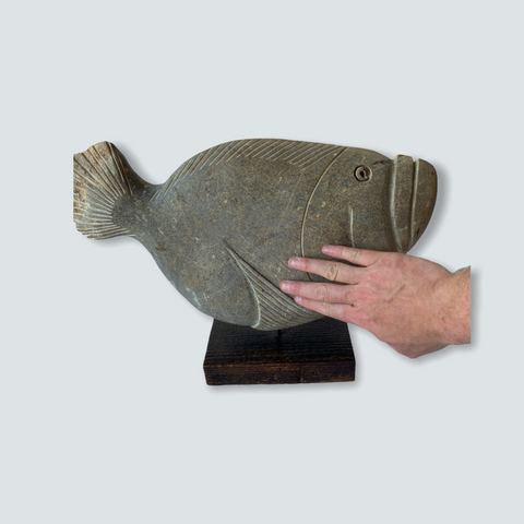 Sculpture de poisson en pierre - Zimbabwe (04) L